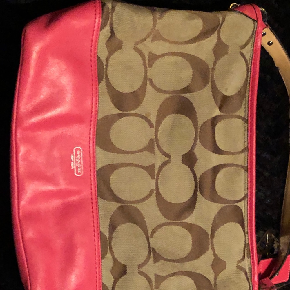 💎💗AUTHENTIC Coach Pink & Brown Logo Satchel